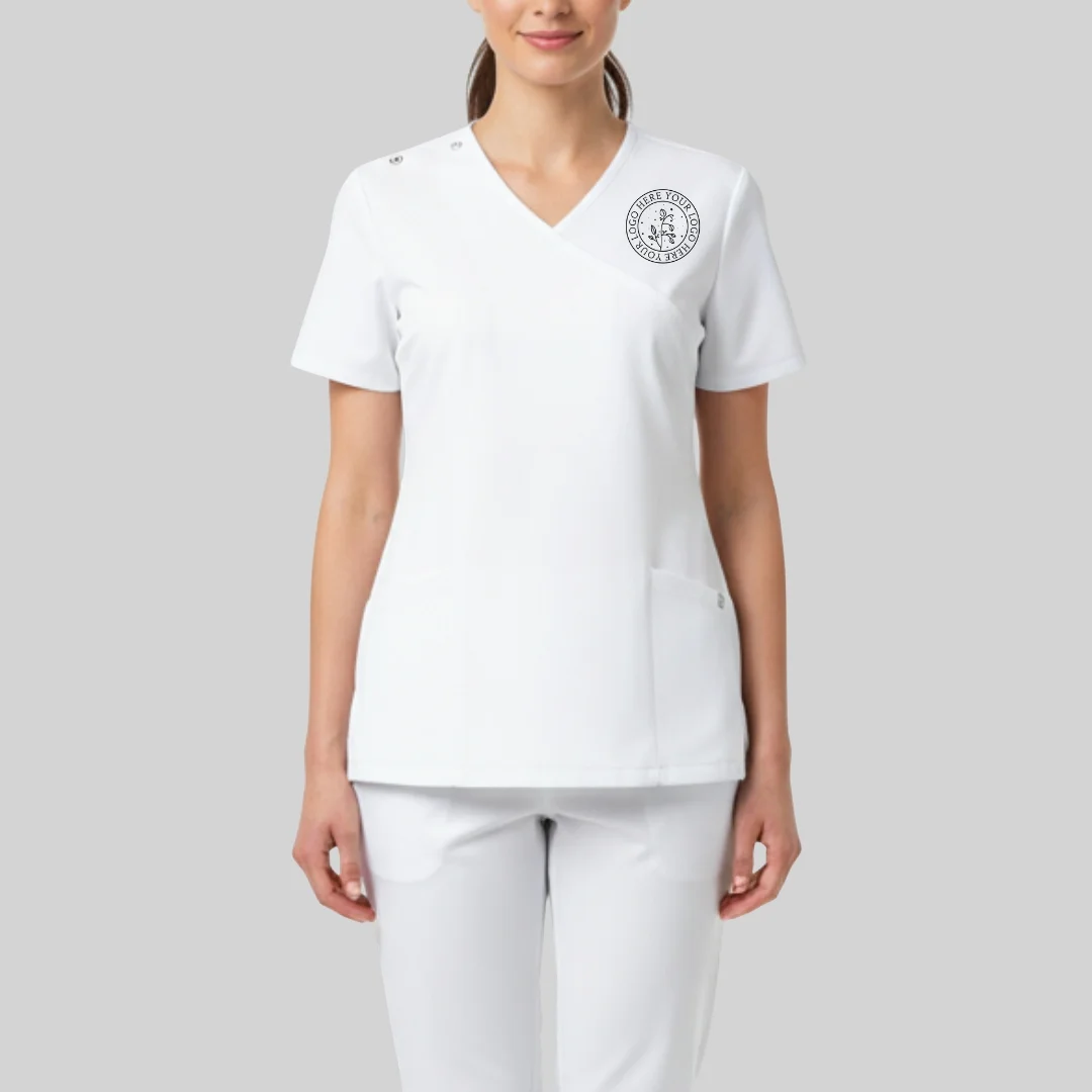 Economy Womens Mock Wrap Scrub Set