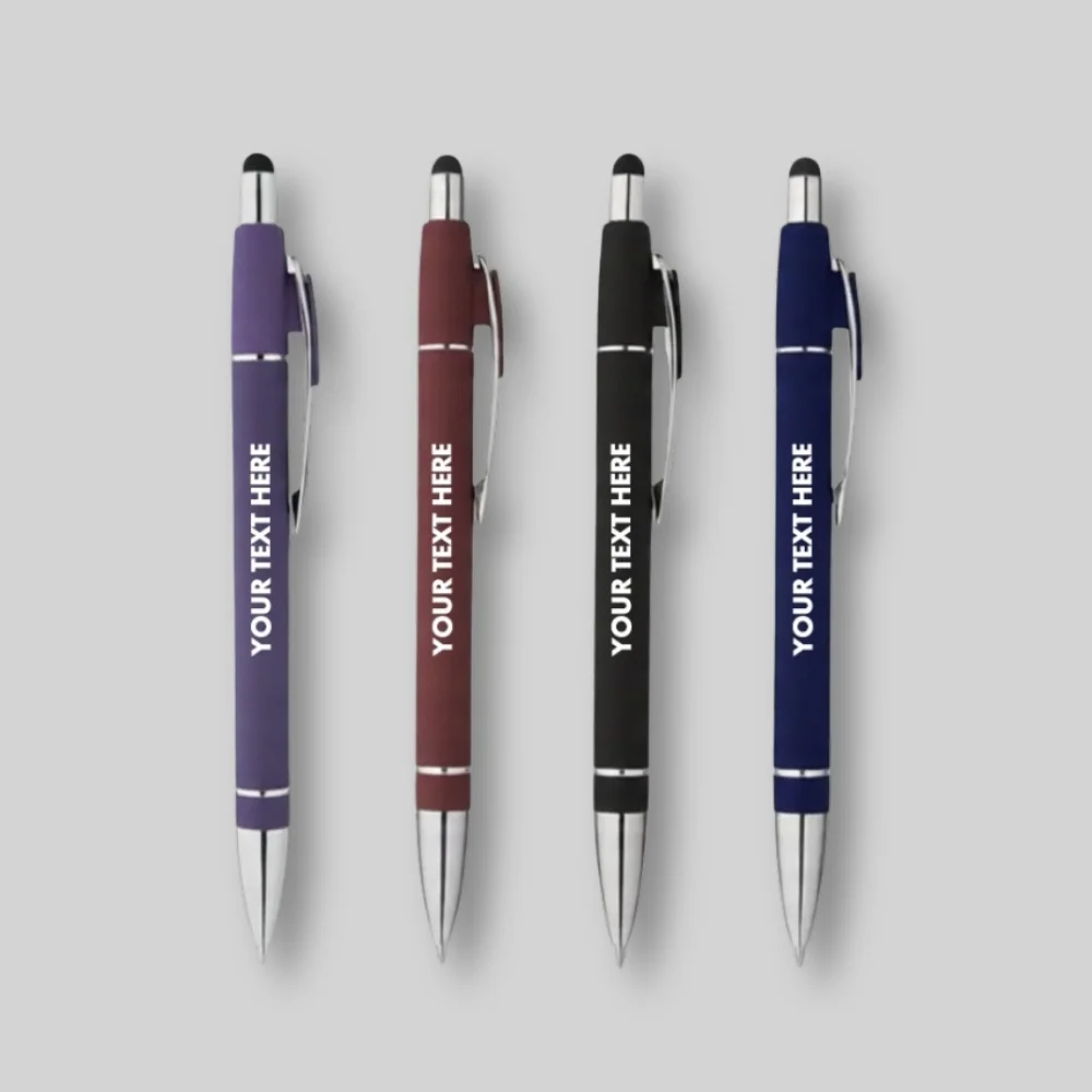 Custom Velour Soft Touch Stylus Pens