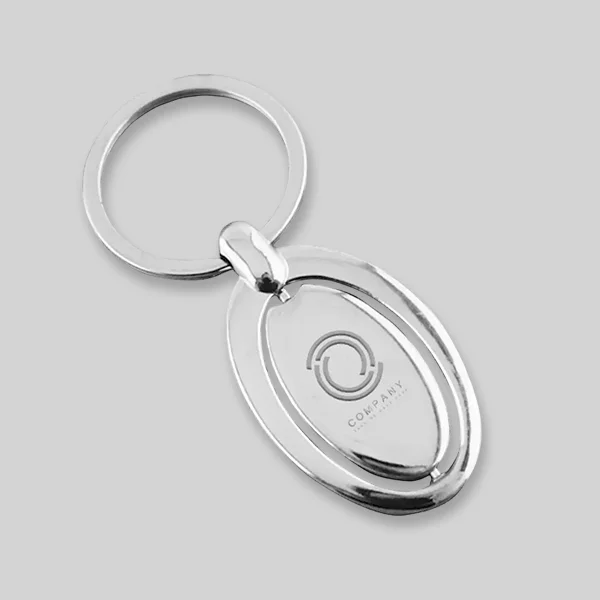 Spinning Oval Metal Keychains