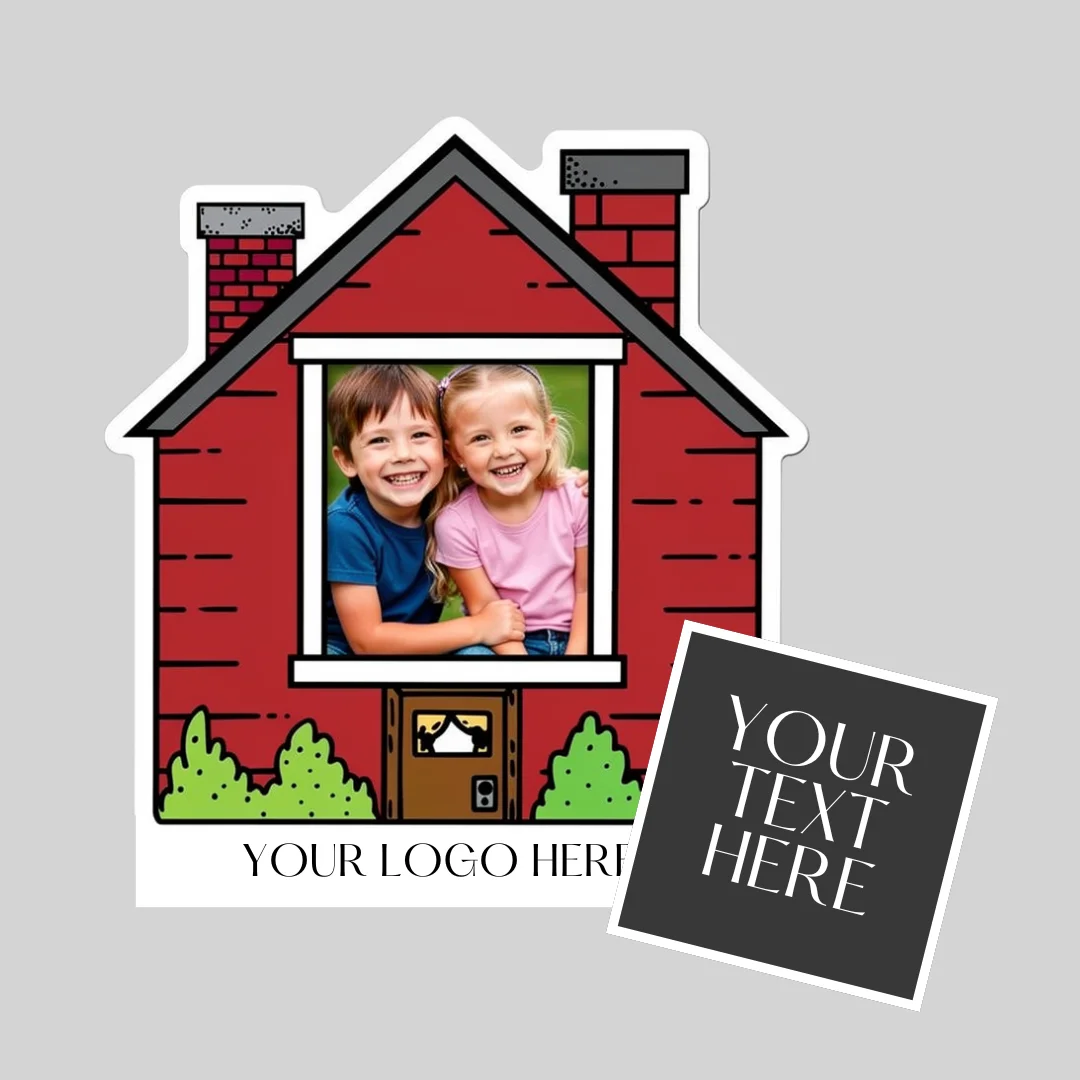 House Picture Frame Magnet - Rect Punch Out