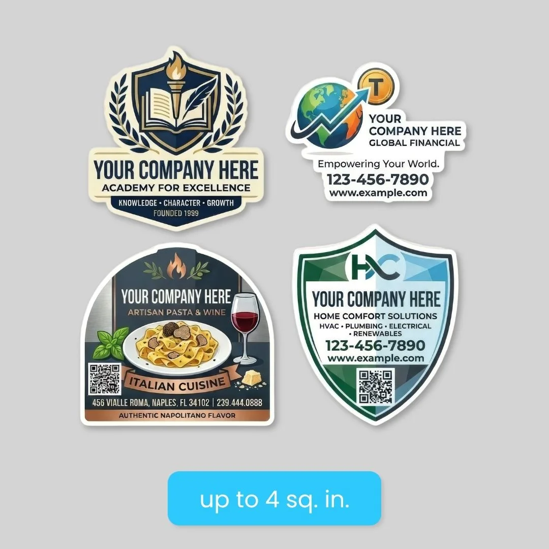 Custom Corner Flat Flexible Magnet up to 4 Sq In