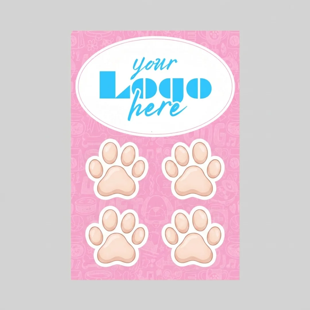 2 in 1 Oval Car Magnet with 4 Paw Prints