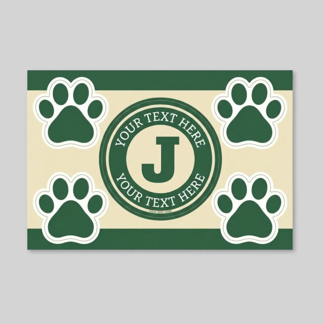 2 in1 Circle Car Magnet with 4 Paw Prints