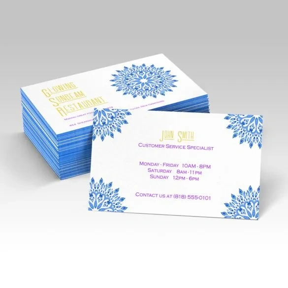 Custom Painted Edge Business Cards
