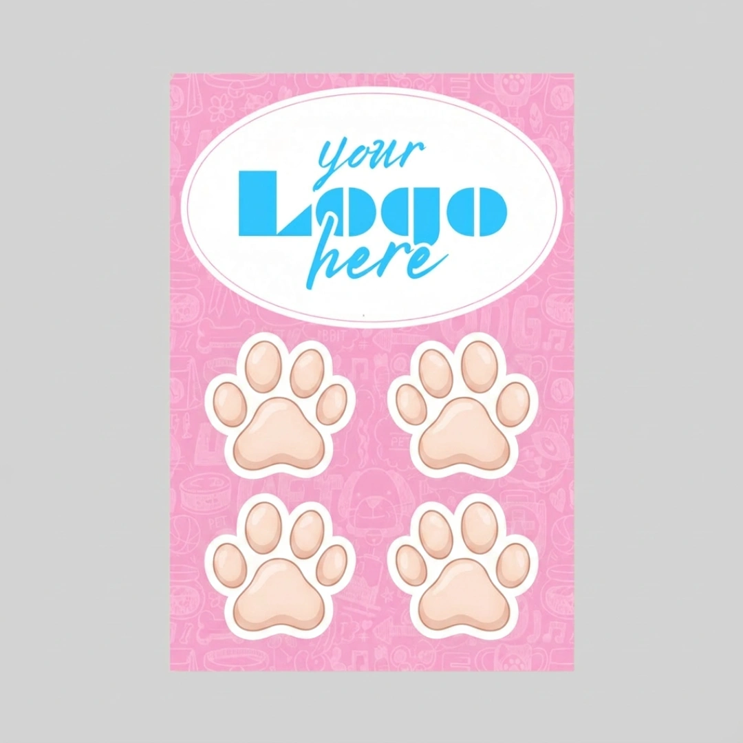 2 in 1 Oval Car Magnet with 4 Paw Prints