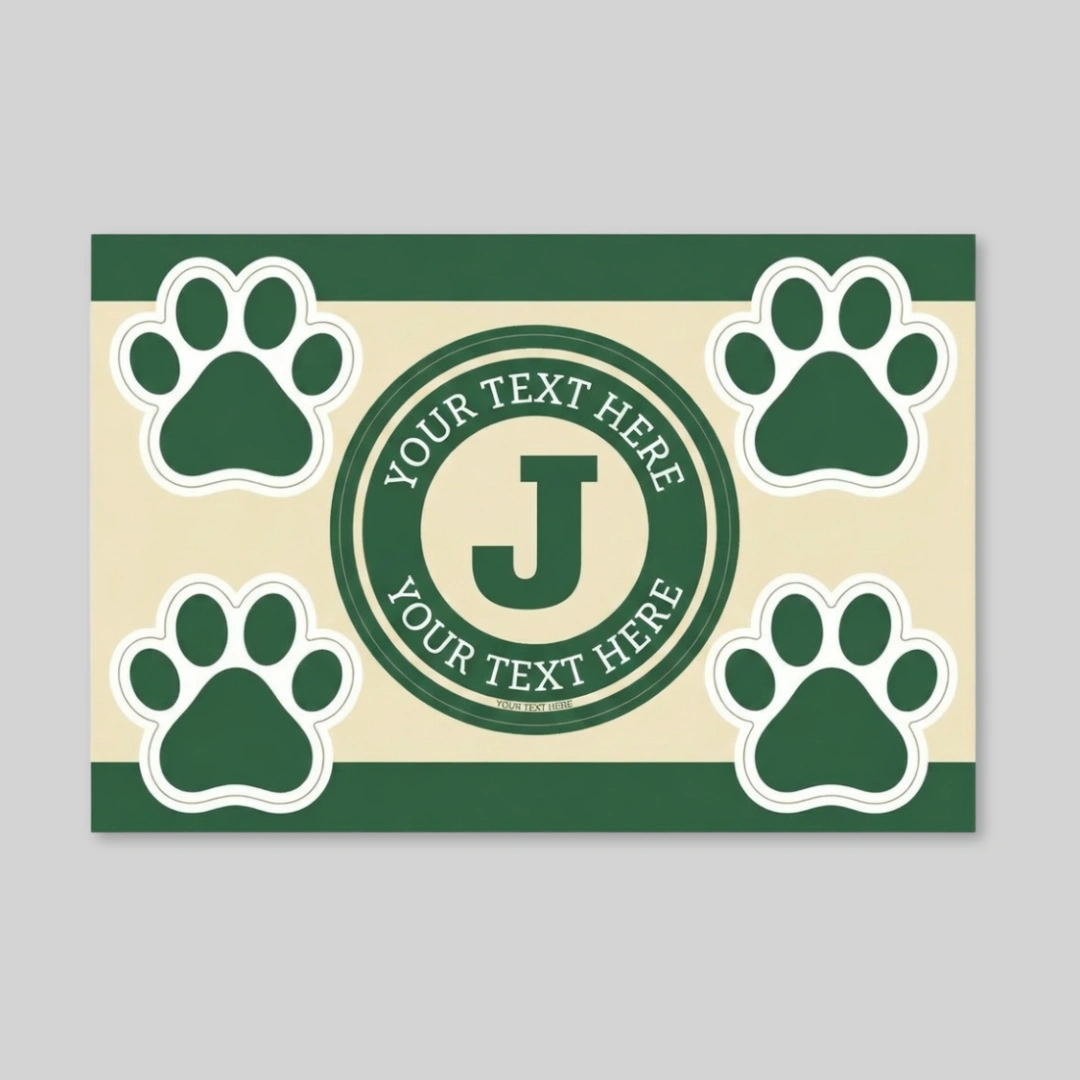 2 in1 Circle Car Magnet with 4 Paw Prints