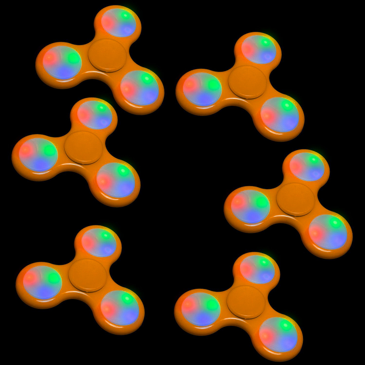 Led Fidgit Spinner LED Light-Up Fidget Spinner - Orange | CustomLanyard.net | SKU# 10594