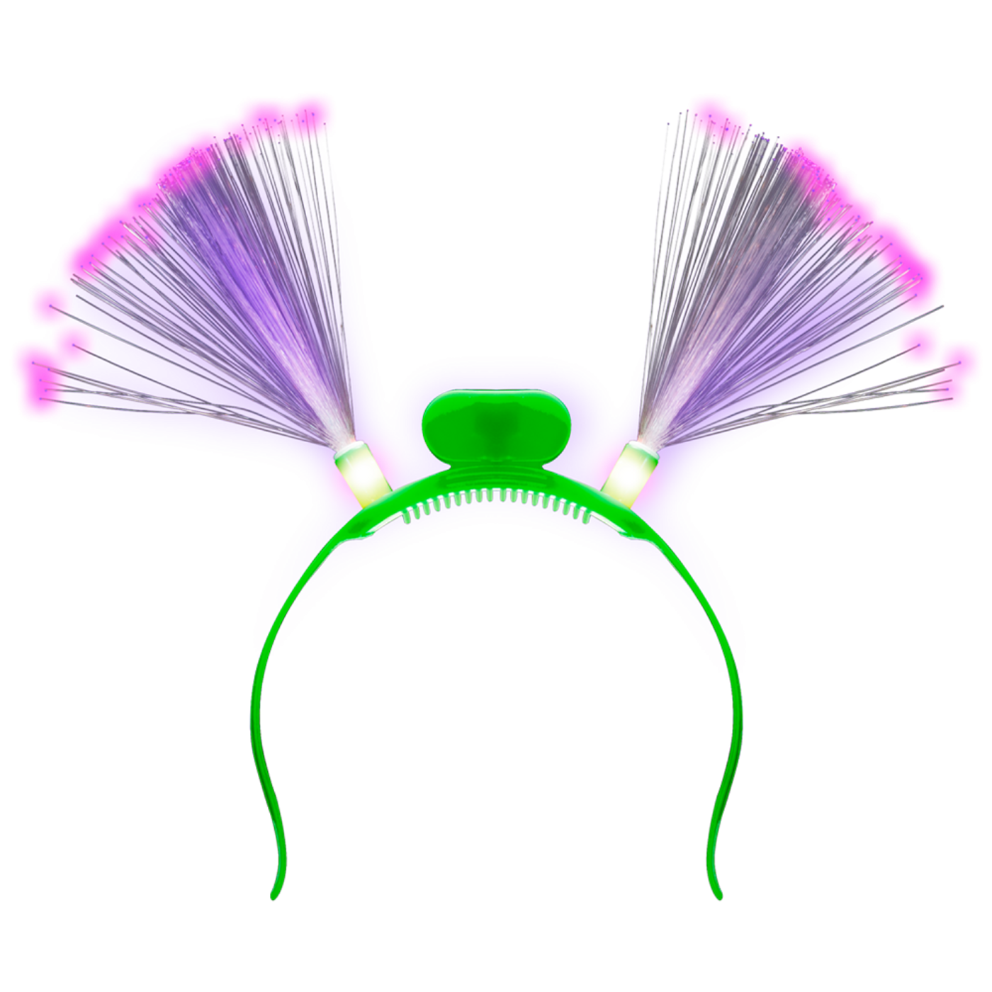 LED Flashing Fiber Optic Headband Green SKU 10376