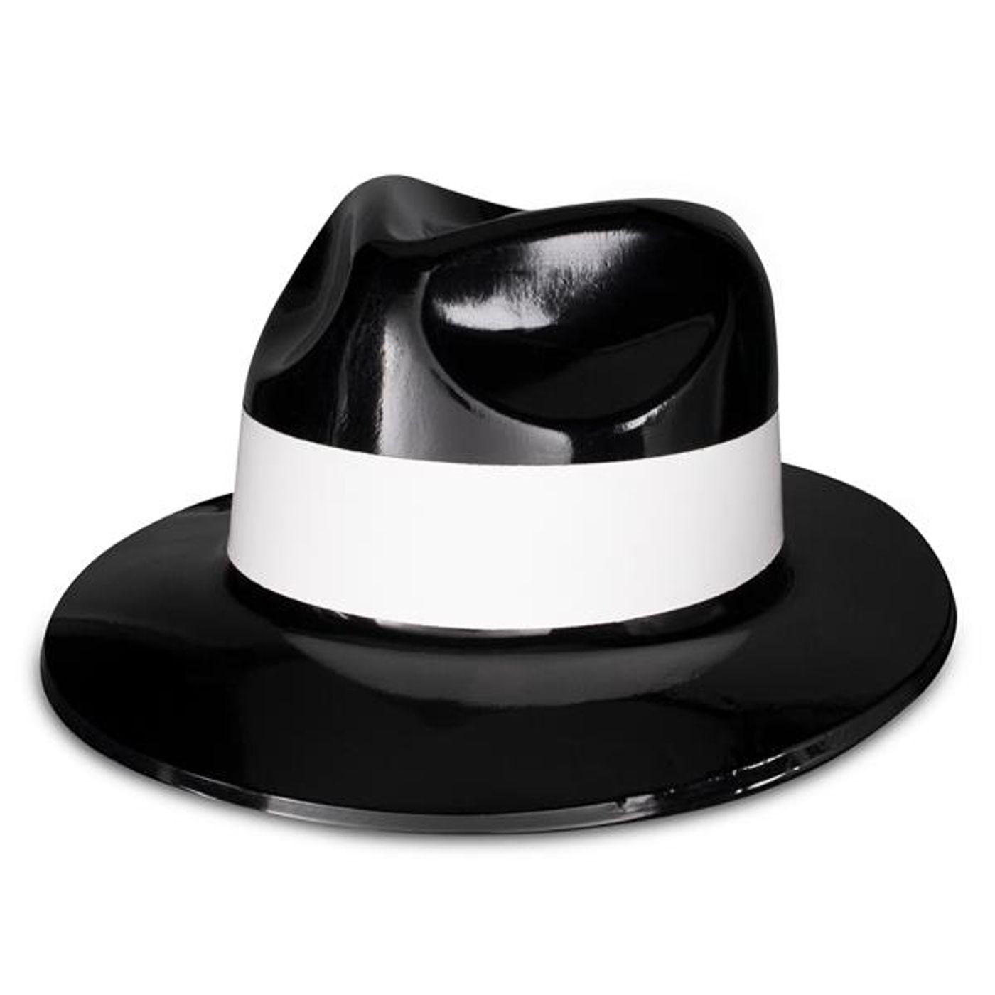 Black Gangster Fedora Hats (Per 12 pack) | CustomLanyard.Ca | SKU# 9562