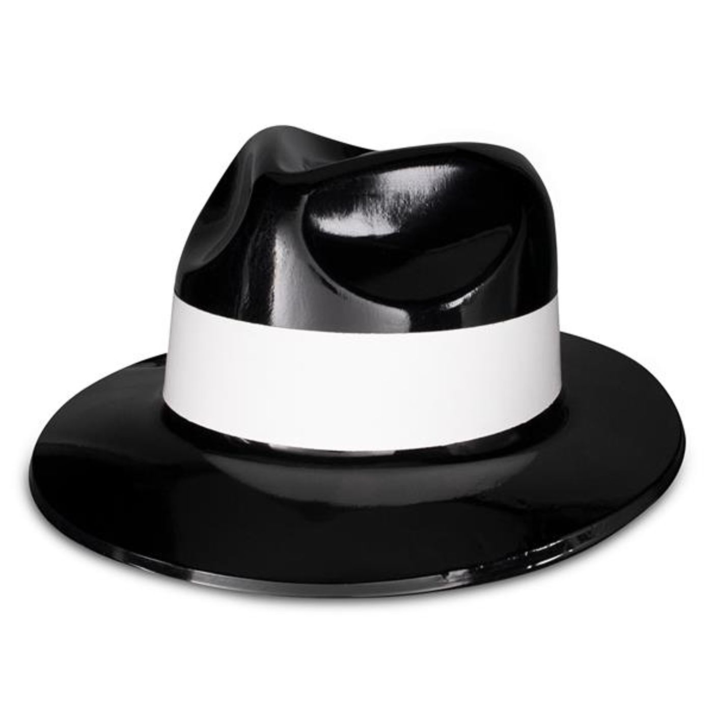 Black Gangster Fedora Hats (Per 12 pack) SKU 9562