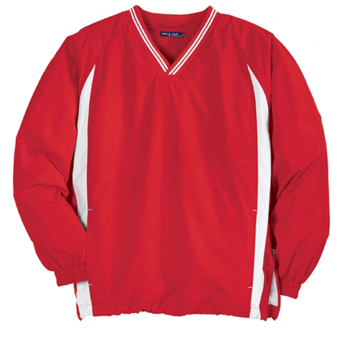 SportTek Tipped VNeck Raglan Wind Shirt Dark/All FastLanyard.co