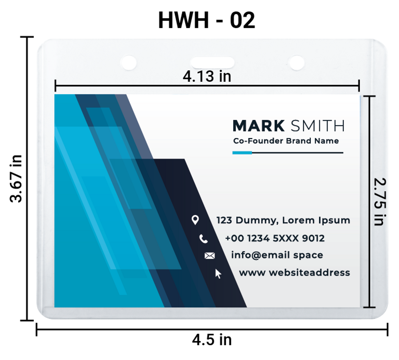 Hard Plastic ID Card Holder SKU 5599