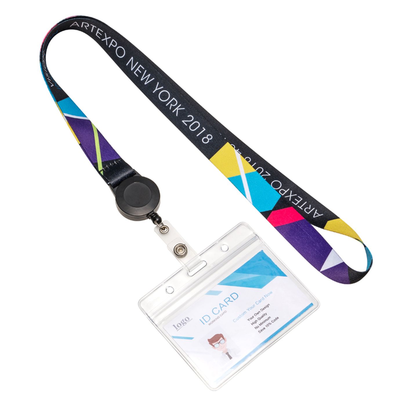 Personalized Lanyards With Horizontal Badge Holder | Wrist-Band.Com ...