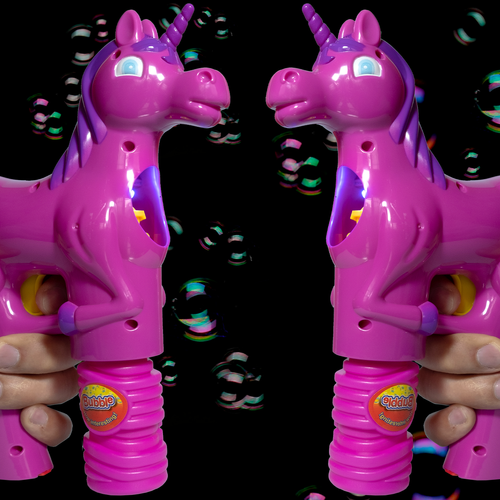 LED Light-Up 7 Inch Bubble Gun- Unicorn