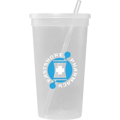 USA Made product 2 Lg 32 ounce  White Fluted Tumblers White Lids & 12 straws 