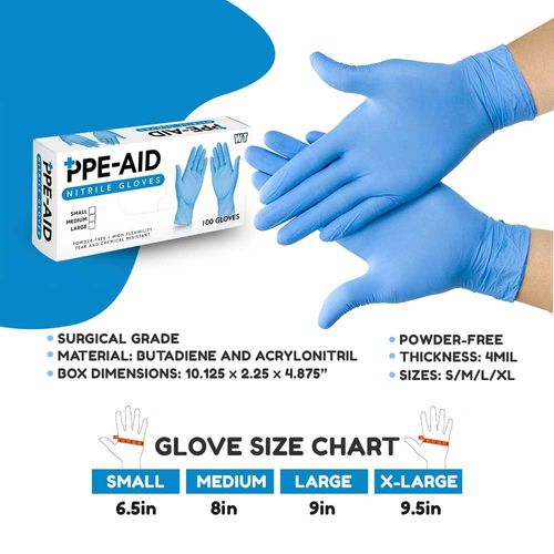 ppe aid nitrile gloves specs