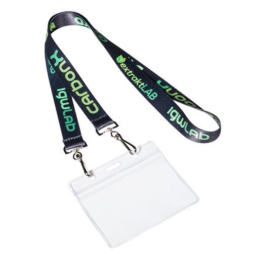 Promotional Customized Open Ended Combo Polyester w/ Badge Holder Lanyards