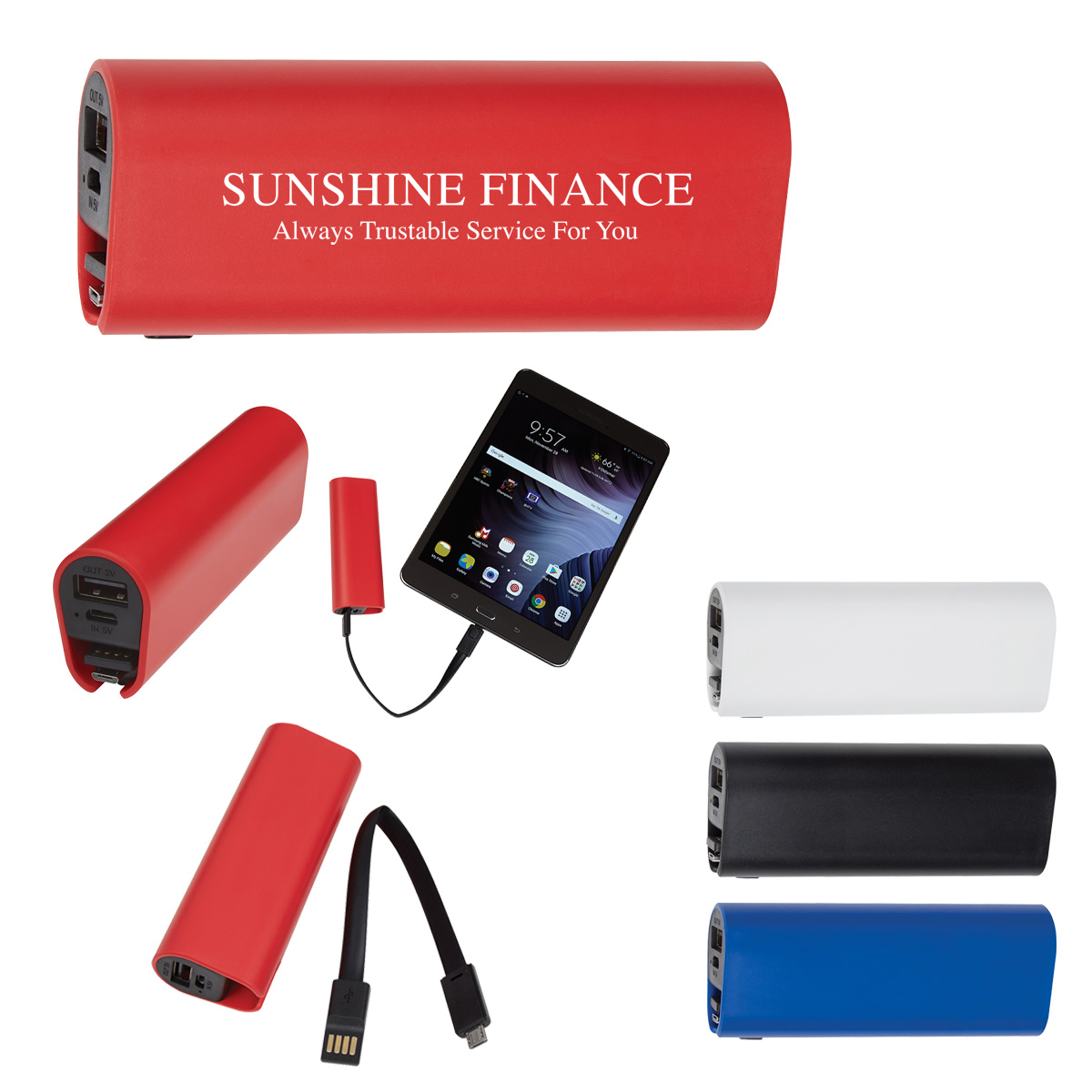 Ul Listed Power Bank With Cord Compartment GoWristbands.co.uk SKU 1557