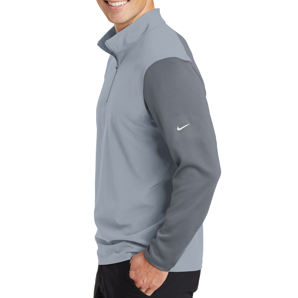 nike dri fit fabric mix 1 2 zip cover up