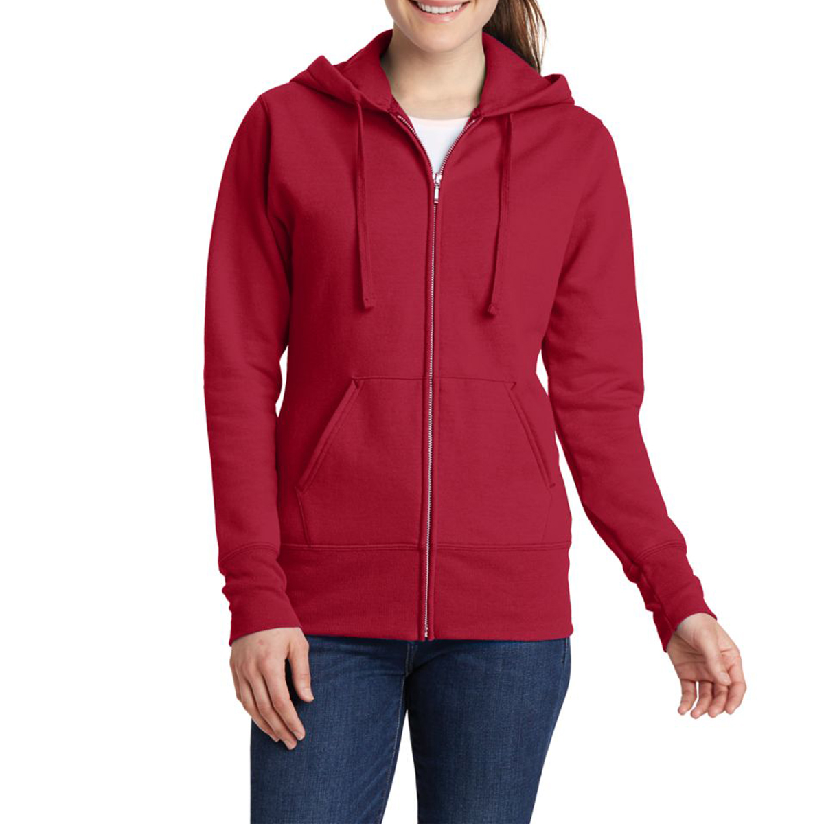 Port & Company® Ladies Core Fleece Full-zip Hooded Sweatshirt ...