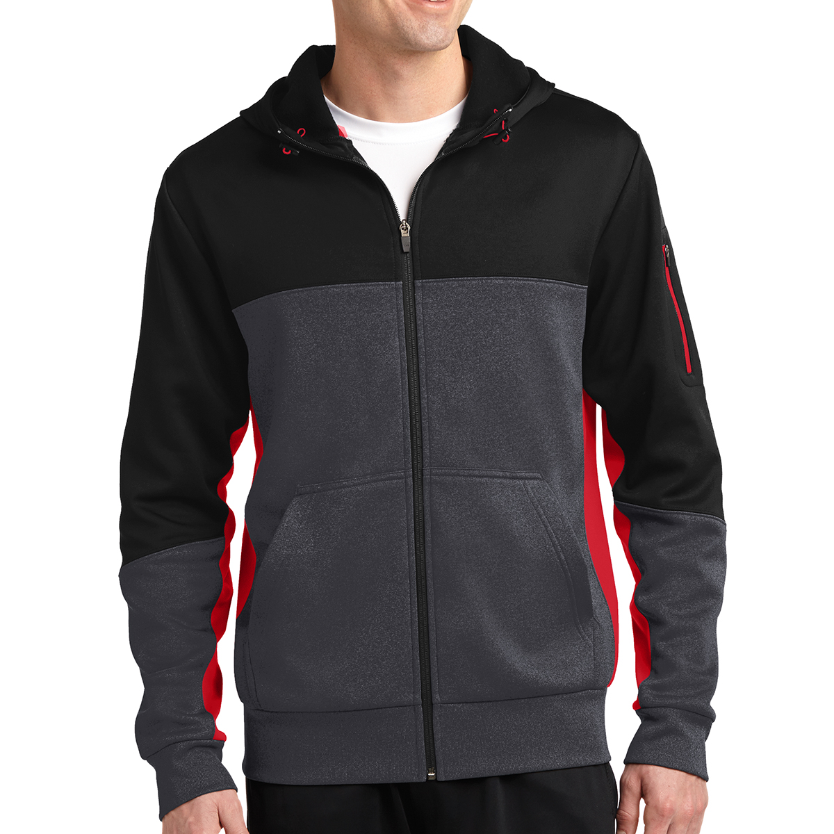 sport tek tech fleece hooded sweatshirt